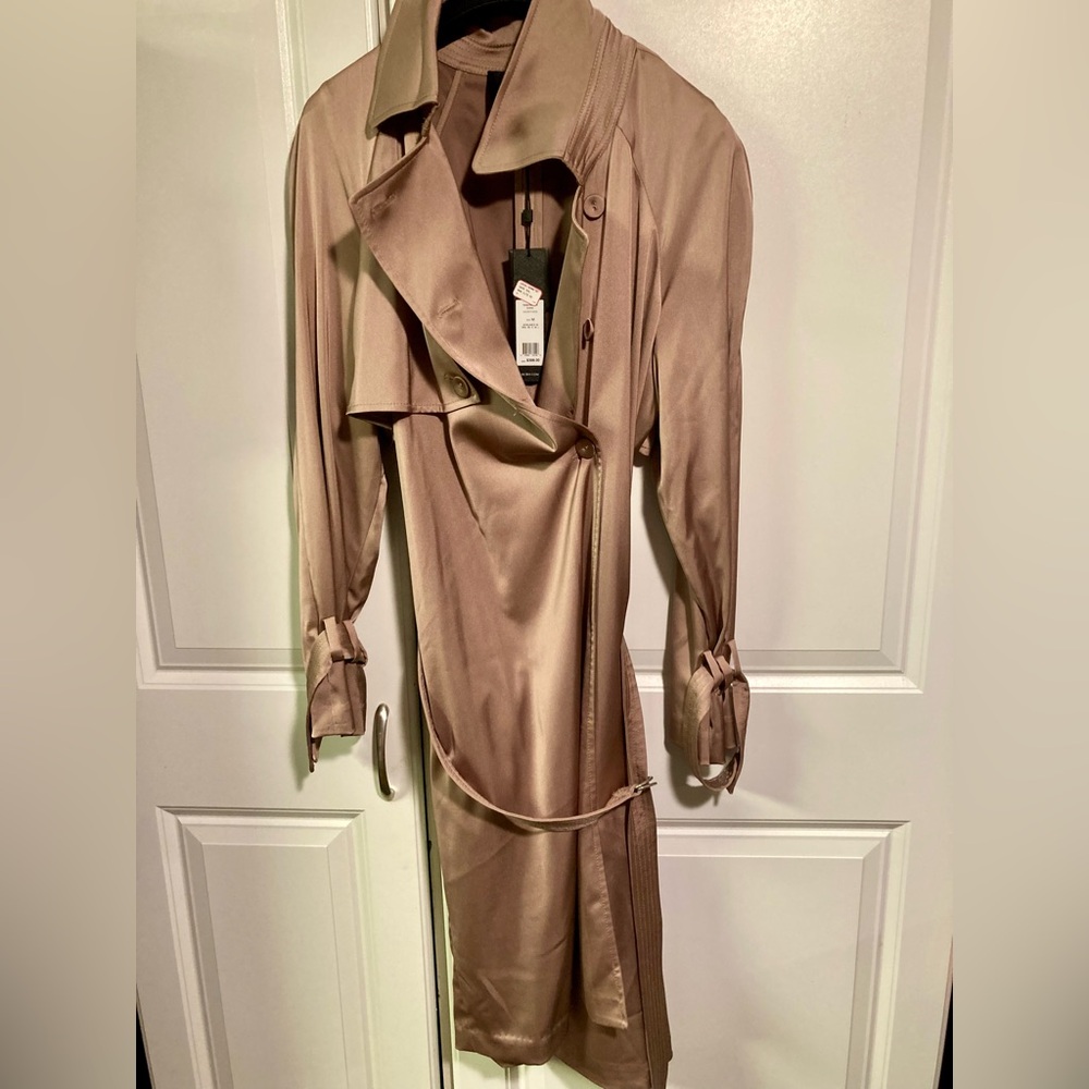 NWT BCBGMAXAZRIA Satin Trench Coat (Medium)